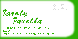 karoly pavelka business card